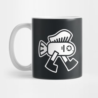 Walking Fish with mohawk hairstyle Mug